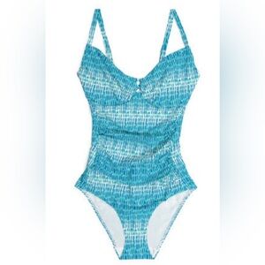 CHANTELLE Printed One-piece Swimsuit Blue Abstract